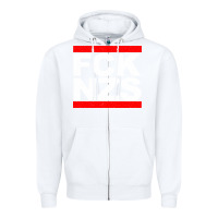 White fck nzs Zipper Hoodie - artisFamous