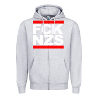 Heather Grey fck nzs Zipper Hoodie - artisFamous