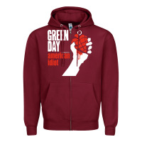 Burgundy american idiot Zipper Hoodie - artisFamous