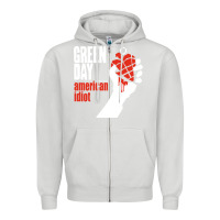 Dove Grey american idiot Zipper Hoodie - artisFamous