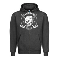 Charcoal Heather bash bros Zipper Hoodie - artisFamous