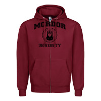 Burgundy mordor university Zipper Hoodie - artisFamous