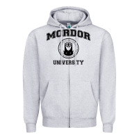 Heather Grey mordor university Zipper Hoodie - artisFamous