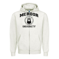 Oatmeal Heather mordor university Zipper Hoodie - artisFamous