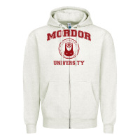 Oatmeal Heather mordor university Zipper Hoodie - artisFamous