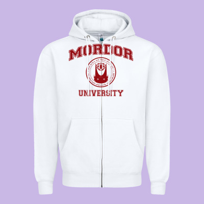 Mordor University Zipper Hoodie Designed By Artisfamous