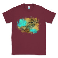 Burgundy turquoise leopard patch Classic Tee - Jasminsmagicworld
