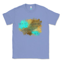 Colony Blue turquoise leopard patch Classic Tee - Jasminsmagicworld