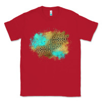 Red turquoise leopard patch Classic Tee - Jasminsmagicworld