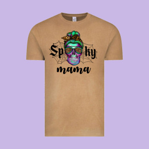 Spooky Mama Skull Vintage Tee Designed By Ranaportraitstore