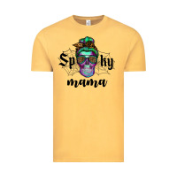 Vintage Mustard spooky mama skull Vintage Tee - RanaPortraitStore