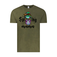 Vintage Olive spooky mama skull Vintage Tee - RanaPortraitStore