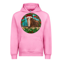 Fuchsia Pink Brown Horse Christmas Urban Hoodie - RanaPortraitStore