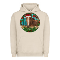 Pigment French Oak Brown Horse Christmas Urban Hoodie - RanaPortraitStore