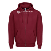 Burgundy johns hopkins Zipper Hoodie - artisFamous