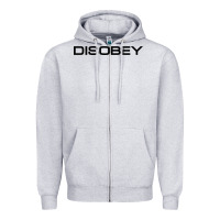 Heather Grey disobey   t shirt Zipper Hoodie - artisFamous