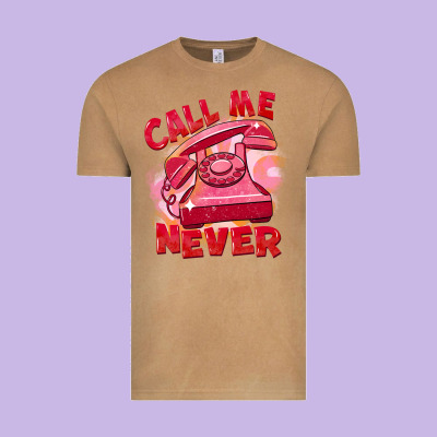Call Me Never Vintage Tee Designed By Fadigitalartstudio