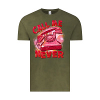 Vintage Olive call me never Vintage Tee - FaDigitalArtStudio