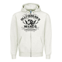 Oatmeal Heather ollivanders wands Zipper Hoodie - artisFamous