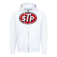 White stp motor Zipper Hoodie - artisFamous
