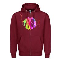 Burgundy p hish Zipper Hoodie - artisFamous