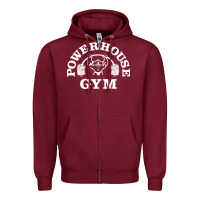 Burgundy power house gym fitness Zipper Hoodie - artisFamous