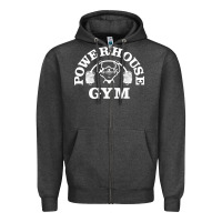 Charcoal Heather power house gym fitness Zipper Hoodie - artisFamous
