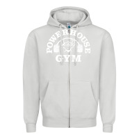 Dove Grey power house gym fitness Zipper Hoodie - artisFamous