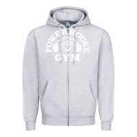 Heather Grey power house gym fitness Zipper Hoodie - artisFamous