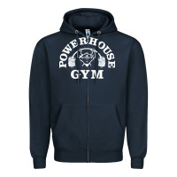 Navy power house gym fitness Zipper Hoodie - artisFamous