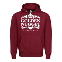 Burgundy atlantic city golden nugget Zipper Hoodie - artisFamous