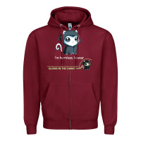 Burgundy i'm harmless, i swear Zipper Hoodie - artisFamous