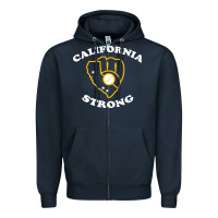 Navy california strong Zipper Hoodie - artisFamous