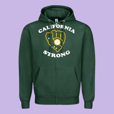 California Strong Zipper Hoodie Designed By Artisfamous