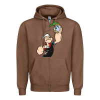 Chestnut Popeye Spinach Retro Mens Funny Zipper Hoodie - artisFamous