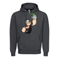 Popeye Spinach Retro Mens Funny Zipper Hoodie | Teevron