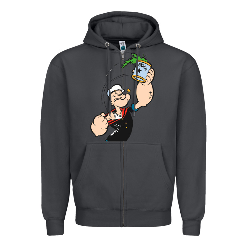 Popeye Spinach Retro Mens Funny Zipper Hoodie by artisFamous | Teevron