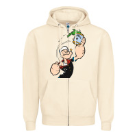 Sandshell Popeye Spinach Retro Mens Funny Zipper Hoodie - artisFamous