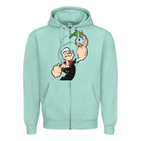 Seafoam Popeye Spinach Retro Mens Funny Zipper Hoodie - artisFamous