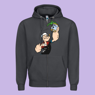 Popeye Spinach Retro Mens Funny Zipper Hoodie Designed By Artisfamous