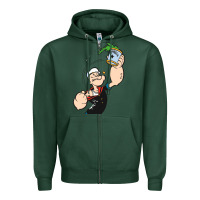 Sports Green Popeye Spinach Retro Mens Funny Zipper Hoodie - artisFamous
