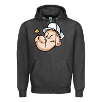 Charcoal Heather The Sailor Popeye Zipper Hoodie - artisFamous