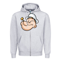 Heather Grey The Sailor Popeye Zipper Hoodie - artisFamous