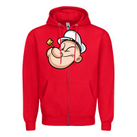 Red The Sailor Popeye Zipper Hoodie - artisFamous