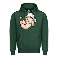 Sports Green The Sailor Popeye Zipper Hoodie - artisFamous