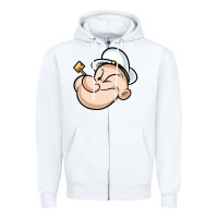 White The Sailor Popeye Zipper Hoodie - artisFamous
