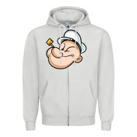 Dove Grey The Sailor Popeye Zipper Hoodie - artisFamous
