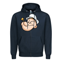Navy The Sailor Popeye Zipper Hoodie - artisFamous