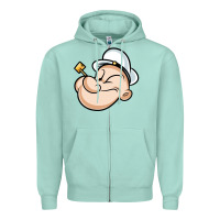 Seafoam The Sailor Popeye Zipper Hoodie - artisFamous