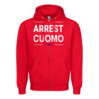 Red anti cuomo political Zipper Hoodie - artisFamous